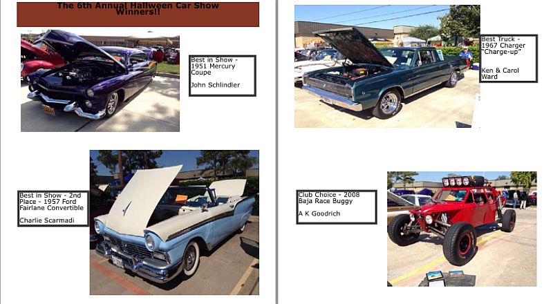 The 6th Annual Halloween Classic Car Show class winners