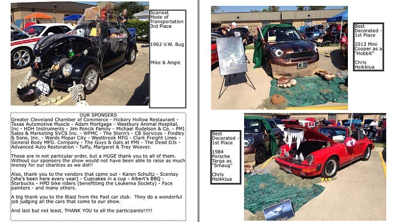 The 6th Annual Halloween Classic Car Show class winners