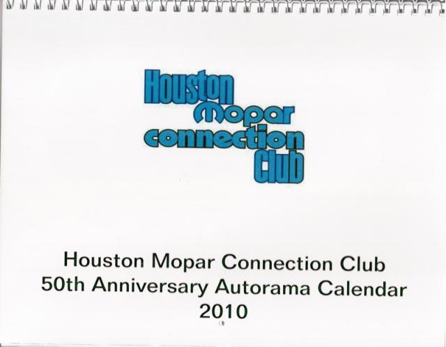 Houston Mopar Connection Club 2010 / 2011 Calendar Cover